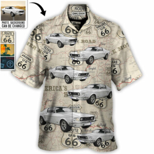 Route 66 Car Racing Car Lover Custom Photo - Hawaiian Shirt - Personalized Photo Gifts - Owl Ohh