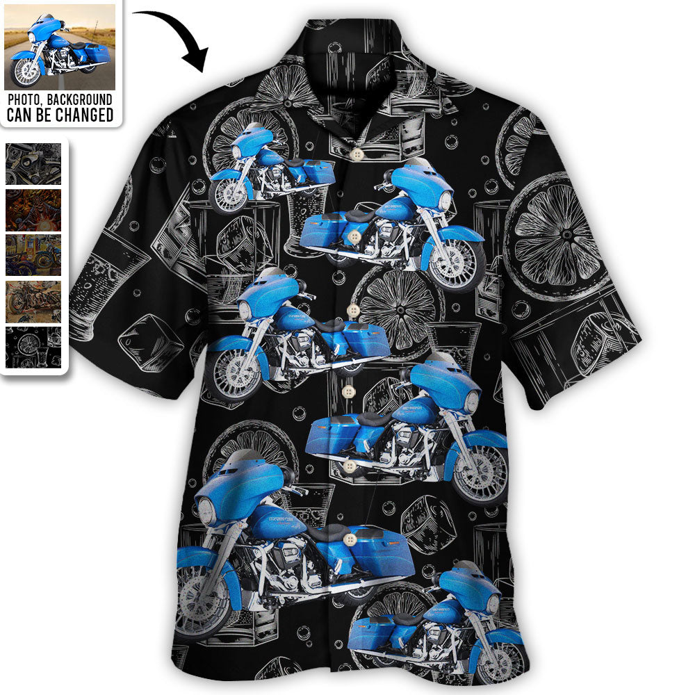 Motorcycle Biker Racing Custom Photo - Hawaiian Shirt - Personalized Photo Gifts, Custom Photo Gifts, Personalized Gifts Ideas for men and women, kids - Owl Ohh