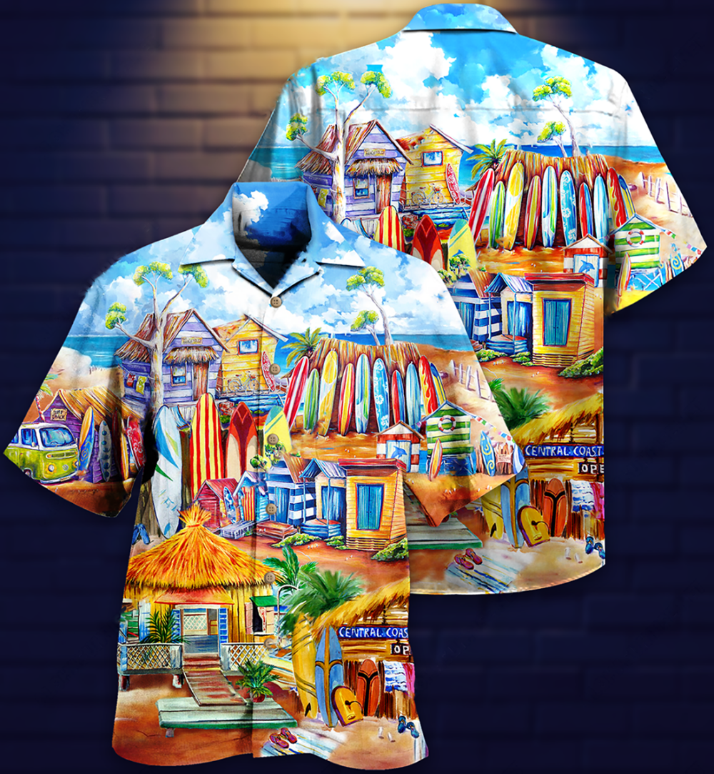 Surfing Store And Beach - Hawaiian Shirt - Owl Ohh - Owl Ohh