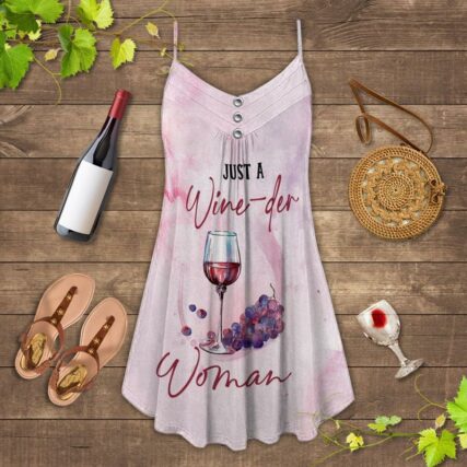 Wine And Summer Vibes Just A Wine - Summer Dress - Owl Ohh - Owl Ohh