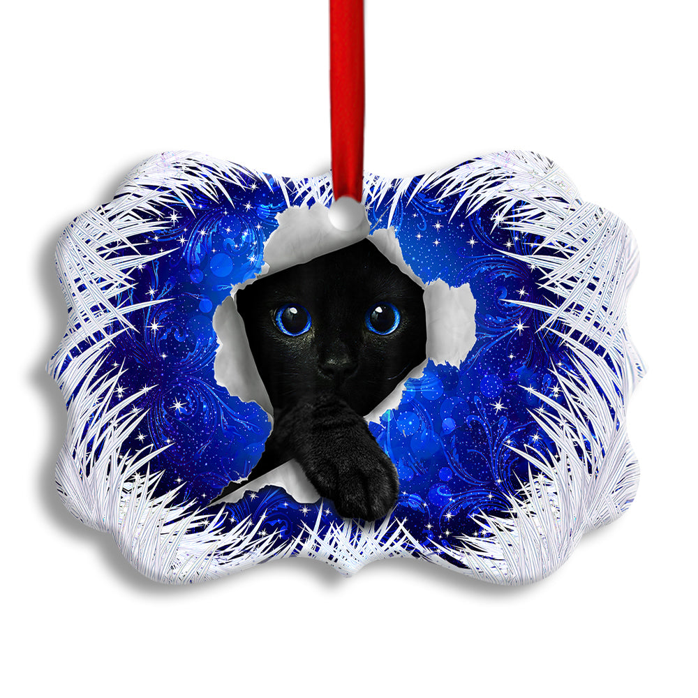 Christmas Black Cat Xmas Decor Tree Hanging - Horizontal Ornament - Owl Ohh - Owl Ohh