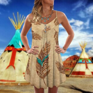 Native Peaceful Vibes Feather - Summer Dress - Owl Ohh - Owl Ohh