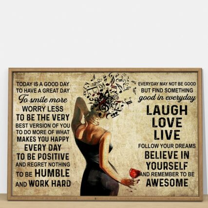 Wine Love Peace Laugh Love Live - Horizontal Poster - Owl Ohh - Owl Ohh