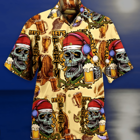 Skull Merry Xmas - Hawaiian Shirt - Owl Ohh - Owl Ohh