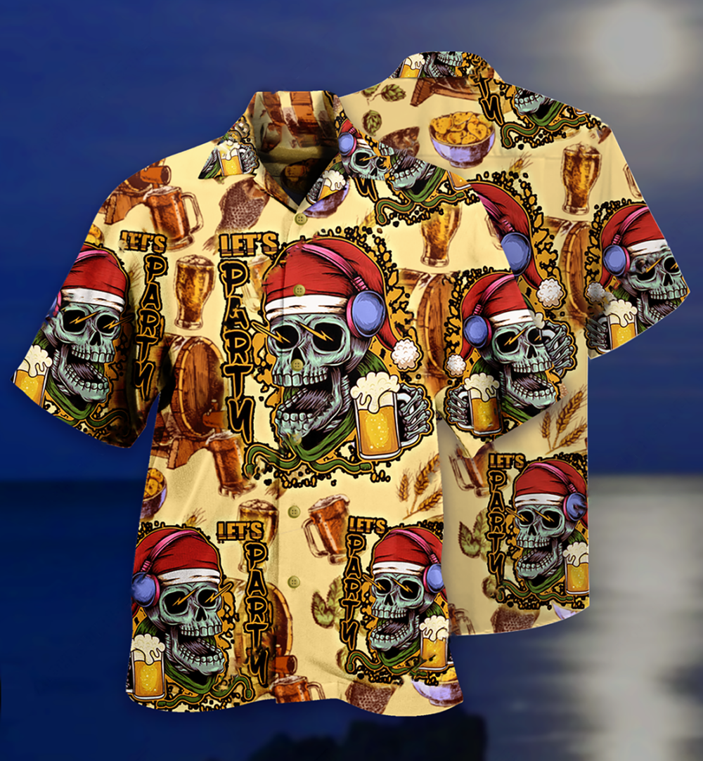Skull Merry Xmas - Hawaiian Shirt - Owl Ohh - Owl Ohh