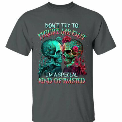 DON'T TRY TO FIGURE ME OUT SKULL COTTON SHIRT - TLTR0604233