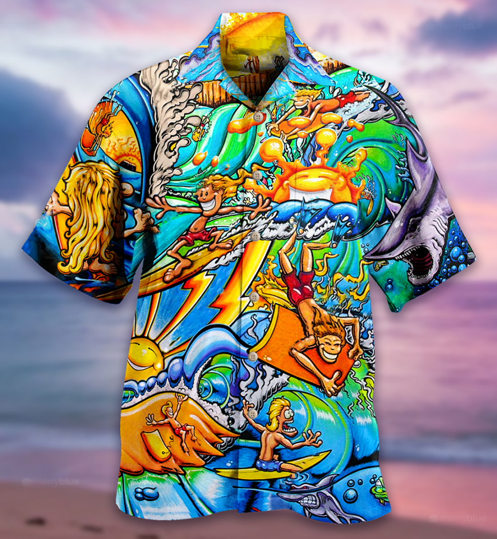 Surfing Happy Life - Hawaiian Shirt - Owl Ohh - Owl Ohh