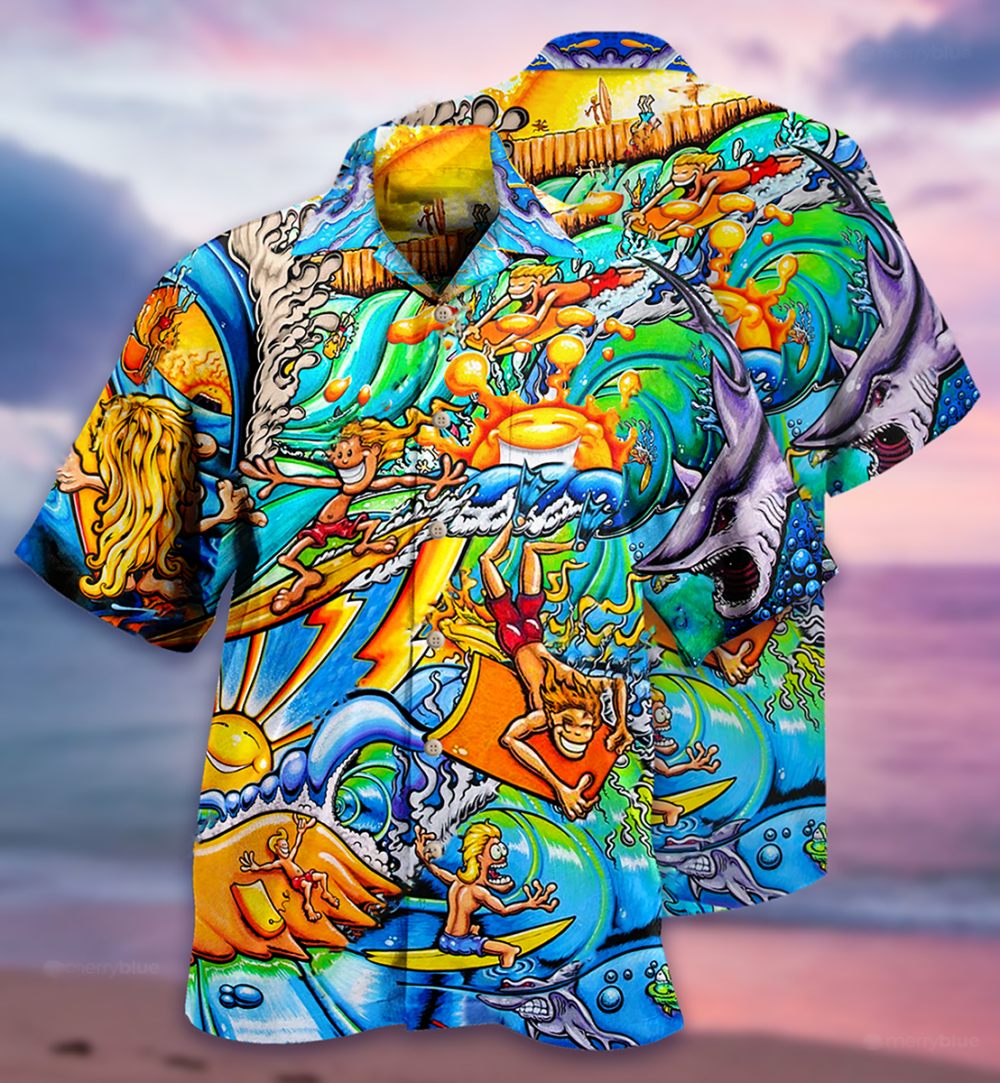 Surfing Happy Life - Hawaiian Shirt - Owl Ohh - Owl Ohh