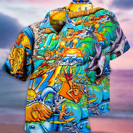 Surfing Happy Life - Hawaiian Shirt - Owl Ohh - Owl Ohh