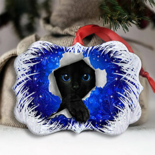 Christmas Black Cat Xmas Decor Tree Hanging - Horizontal Ornament - Owl Ohh - Owl Ohh