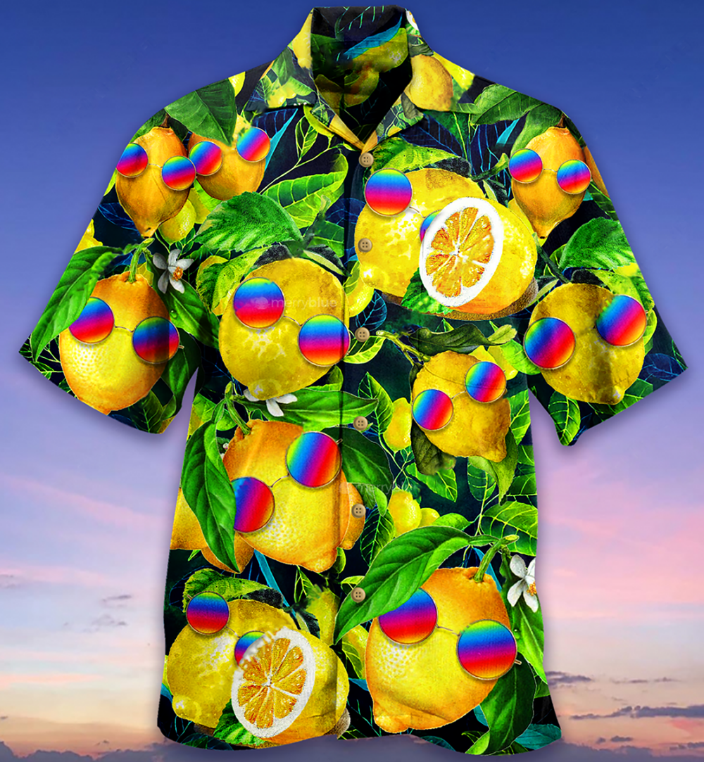 Hippie Funny Lemon Peace - Hawaiian Shirt - Owl Ohh - Owl Ohh