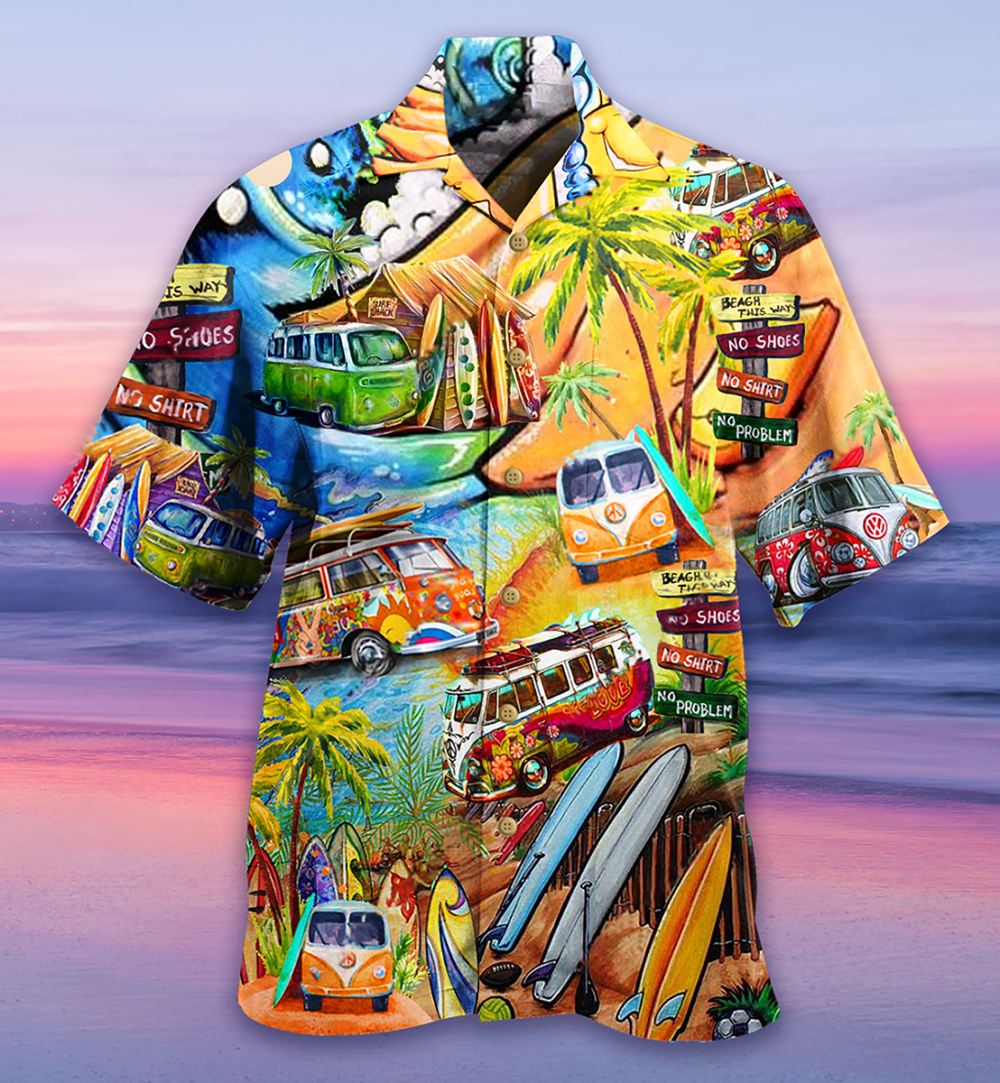 Hippie Bus Love Beach Summer - Hawaiian Shirt - Owl Ohh - Owl Ohh