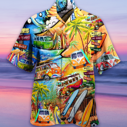 Hippie Bus Love Beach Summer - Hawaiian Shirt - Owl Ohh - Owl Ohh