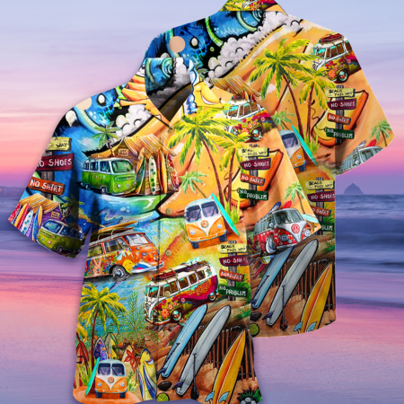 Hippie Bus Love Beach Summer - Hawaiian Shirt - Owl Ohh - Owl Ohh