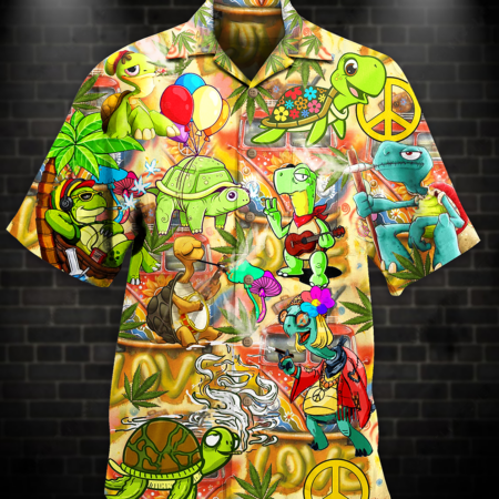 Hippie Turtle Funny Peace Life Color - Hawaiian Shirt - Owl Ohh - Owl Ohh