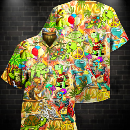 Hippie Turtle Funny Peace Life Color - Hawaiian Shirt - Owl Ohh - Owl Ohh