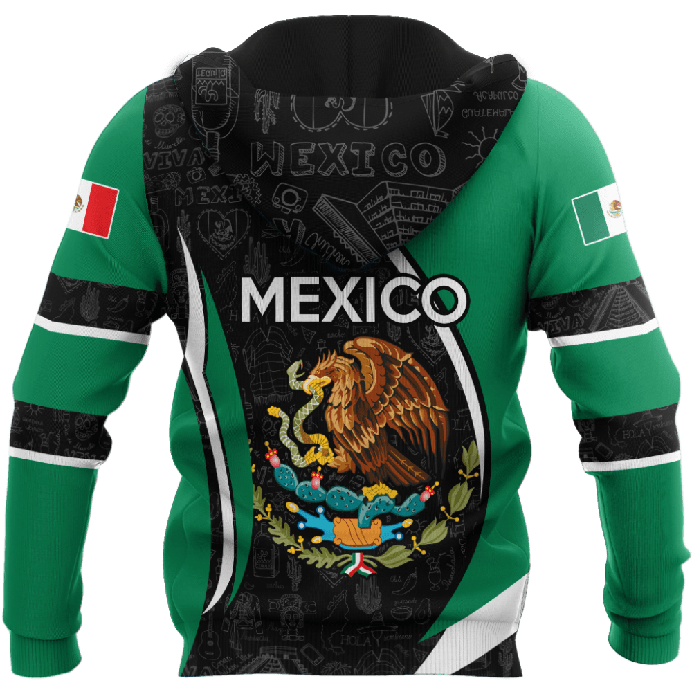 Persionalized Mexico 3D All Over Printed Unisex Hoodie