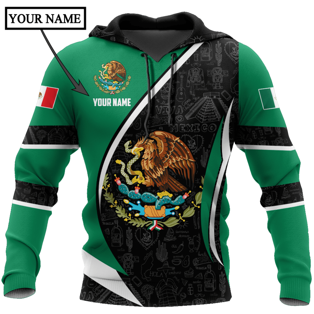 Persionalized Mexico 3D All Over Printed Unisex Hoodie