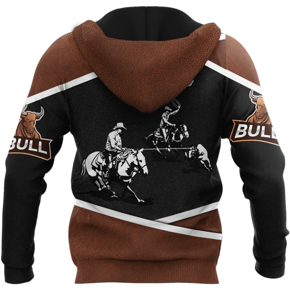 Personalized Name Bull Riding Hoodie Printed Unisex Shirts Black Team Roping