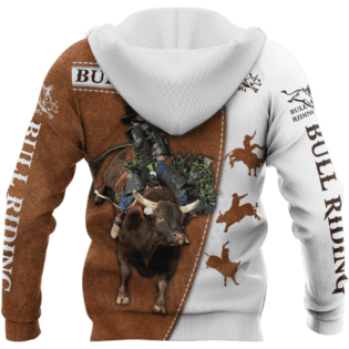 Personalized Name Bull Riding Hoodie Printed Unisex Shirts Brown Bull