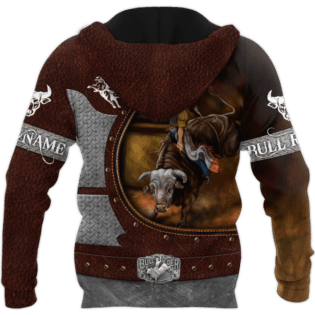 Personalized Name Bull Riding Hoodie Printed Unisex Shirts Brown HOOD02FNN061121