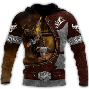 Personalized Name Bull Riding Hoodie Printed Unisex Shirts Brown HOOD02FNN061121