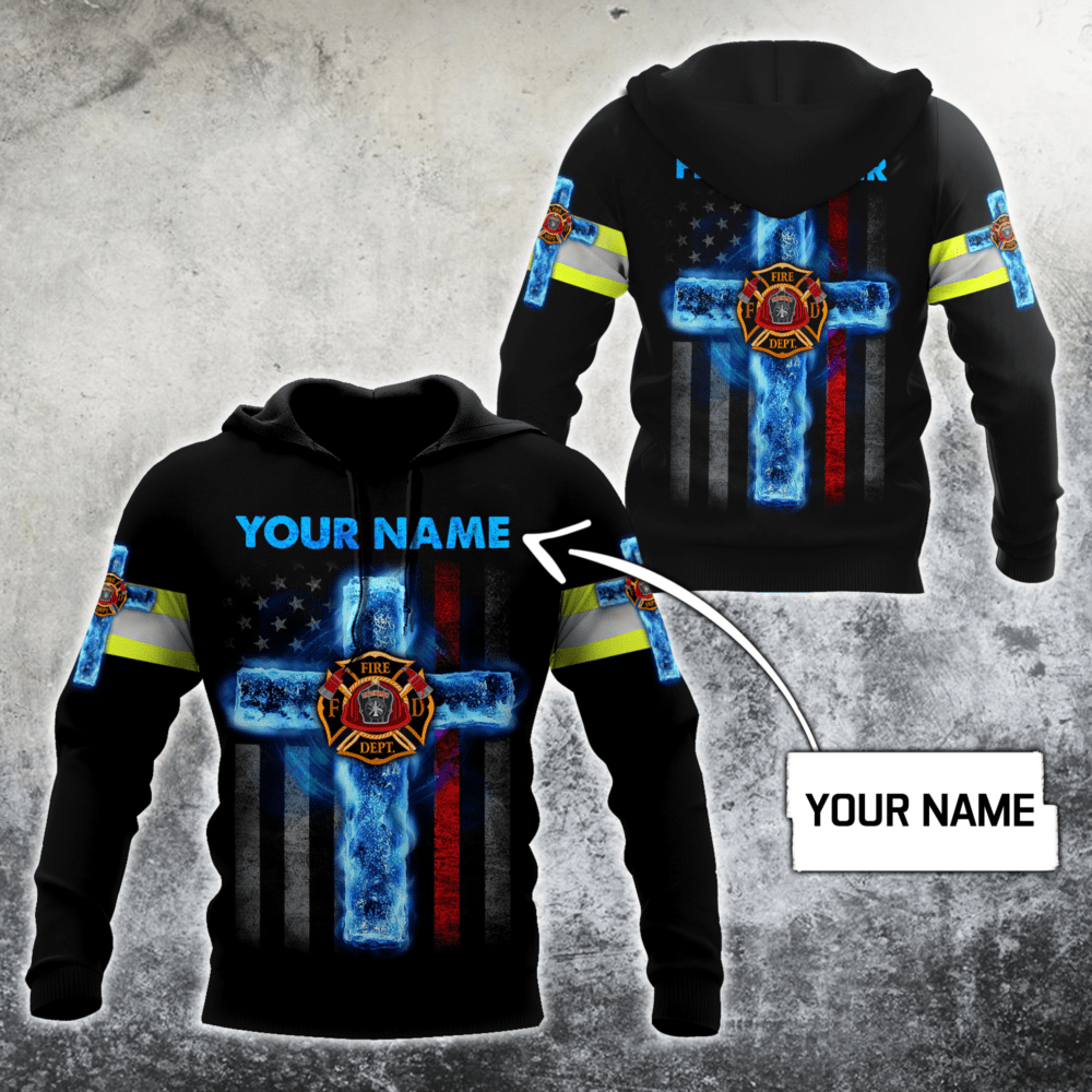Firefighter And Jesus Side By Side - Hoodie - Owl Ohh - Owl Ohh