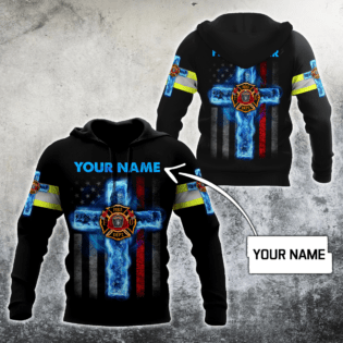 Firefighter And Jesus Side By Side - Hoodie - Owl Ohh - Owl Ohh