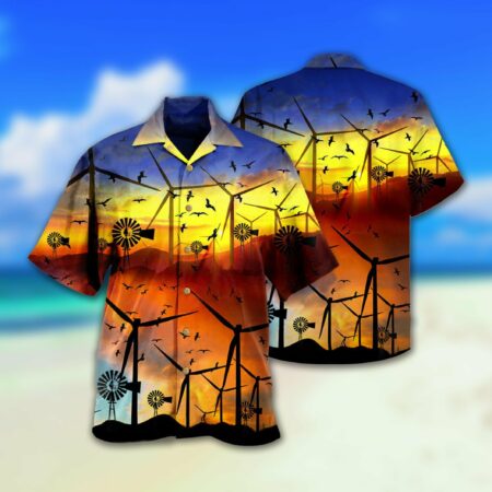 Wind Turbine A Green Planet Is A Clean Planet - Hawaiian Shirt - Owl Ohh - Owl Ohh