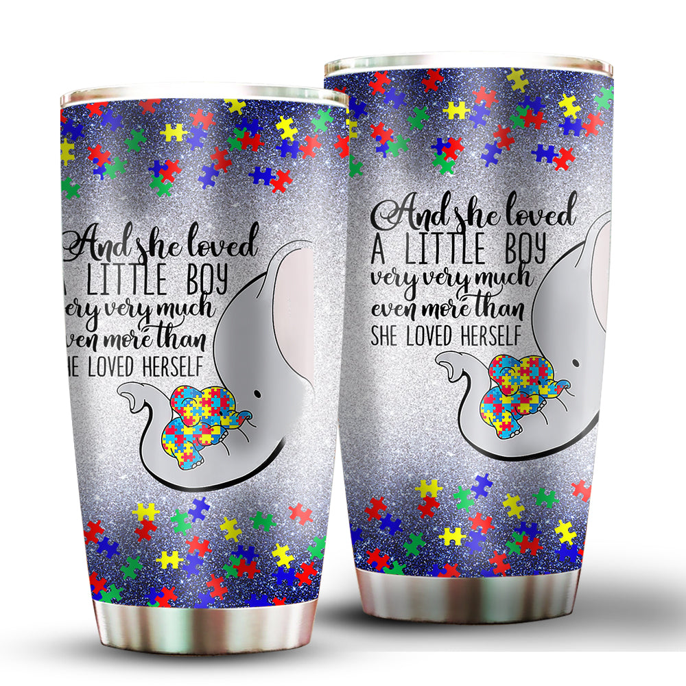 Autism Elephant And She Loved A Little Boy Very Very Much Autism Elephant Mom - Tumbler - Owl Ohh - Owl Ohh