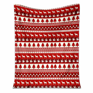 ASL Christmas White And Red - Flannel Blanket - Owl Ohh - Owl Ohh
