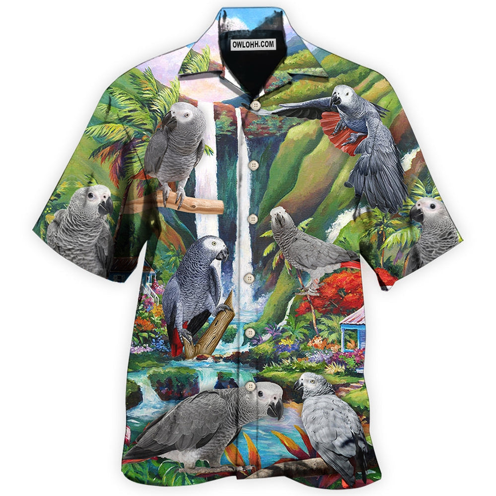 Parrot African Grey Style - Hawaiian Shirt - Owl Ohh - Owl Ohh