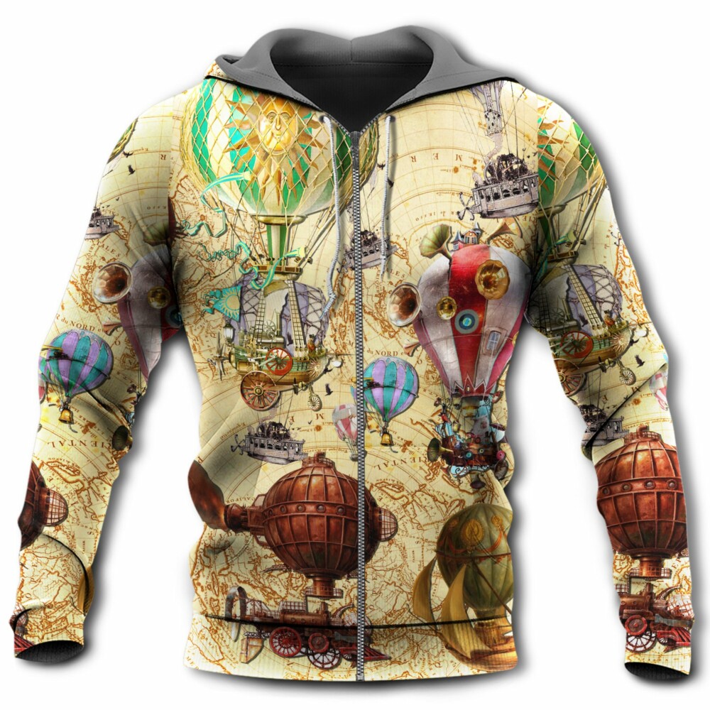 Air Balloon Fly High Vintage - Hoodie - Owl Ohh - Owl Ohh