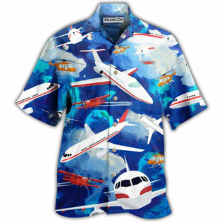 Airplane Life Is Simple Eat Sleep Fly In Sky - Hawaiian Shirt - Owl Ohh - Owl Ohh