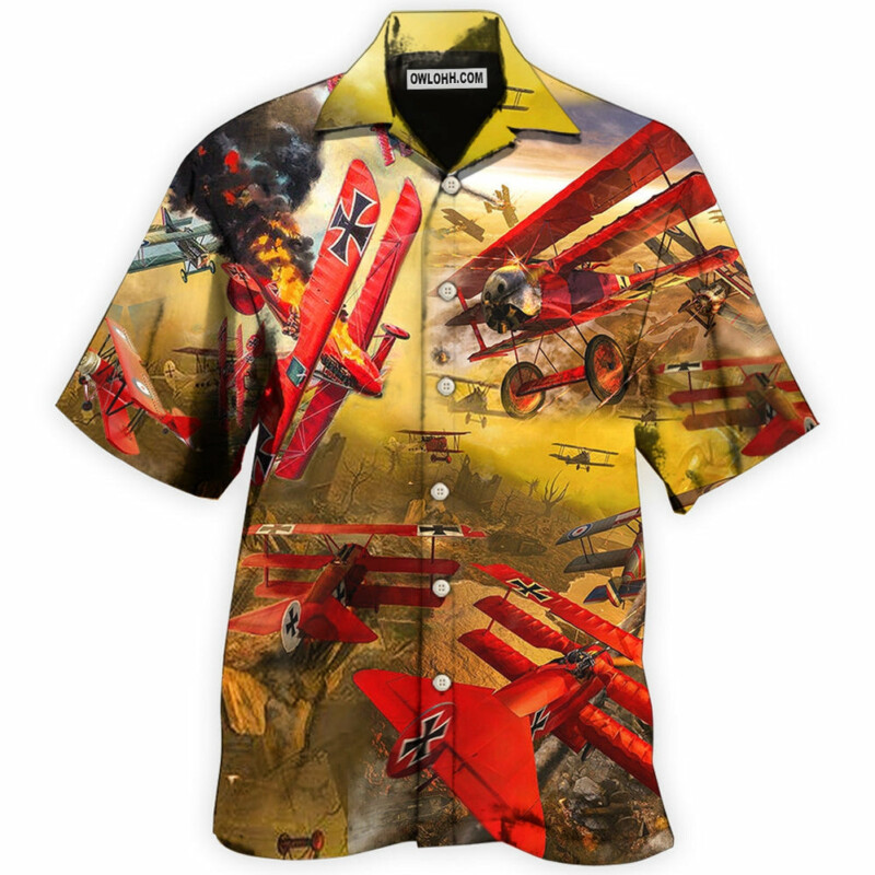 Airplane In The War Style - Hawaiian Shirt - Owl Ohh - Owl Ohh