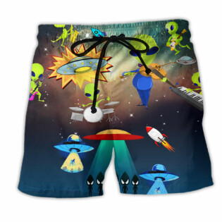 Alien With Music Cool Style - Beach Short - Owl Ohh - Owl Ohh