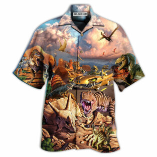 Dinosaur All Dinosaurs Go To Heaven - Hawaiian Shirt - Owl Ohh - Owl Ohh