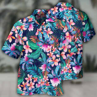 Flower Tropical Floral Aloha Summer Time - Hawaiian Shirt - Owl Ohh - Owl Ohh
