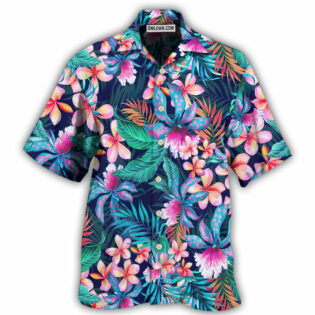 Flower Tropical Floral Aloha Summer Time - Hawaiian Shirt - Owl Ohh - Owl Ohh