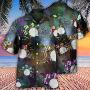 Drum Amazing Drums Galaxy Style - Hawaiian Shirt - Owl Ohh - Owl Ohh