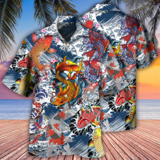 Fish Amazing Koi Fish In The Sea - Hawaiian Shirt - Owl Ohh for men and women, kids - Owl Ohh
