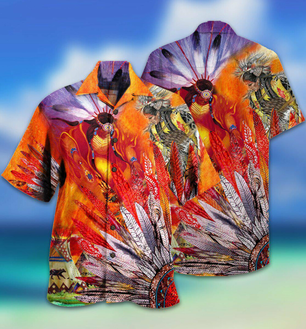 Native America Amazing With Fire Red Cool - Hawaiian Shirt - Owl Ohh - Owl Ohh