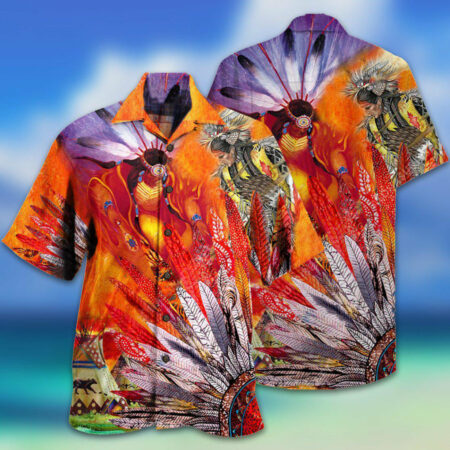 Native America Amazing With Fire Red Cool - Hawaiian Shirt - Owl Ohh - Owl Ohh