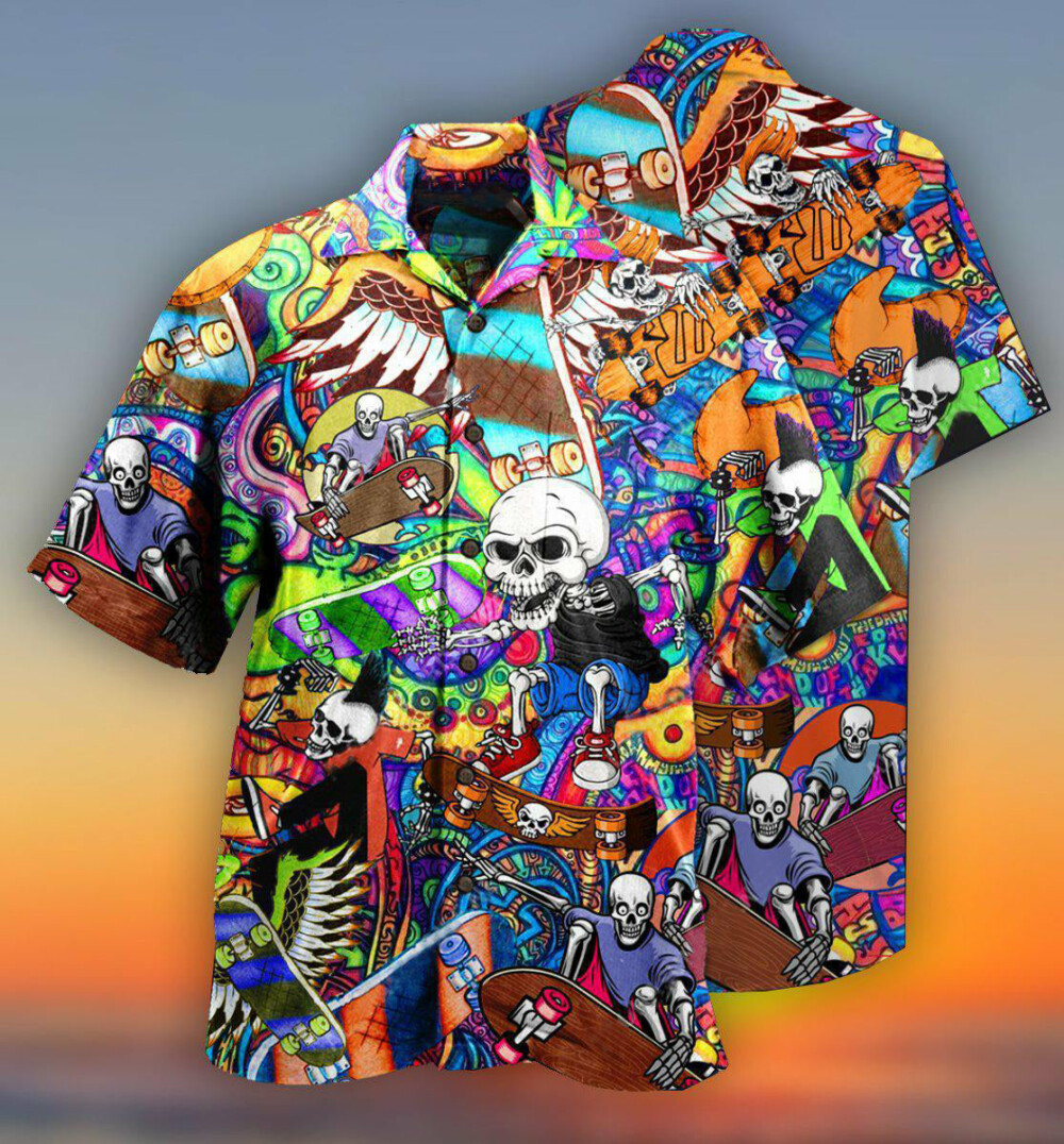 Skull Amazing Skateboarding - Hawaiian Shirt - Owl Ohh - Owl Ohh