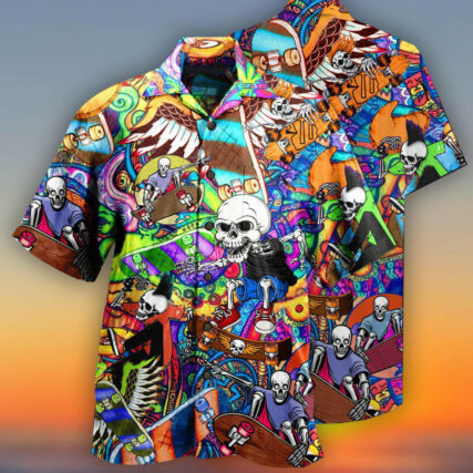 Skull Amazing Skateboarding - Hawaiian Shirt - Owl Ohh - Owl Ohh
