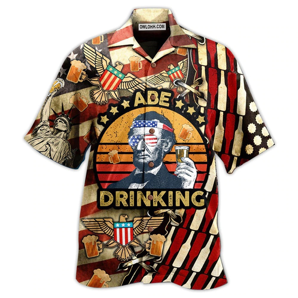 America ABE Patriotism America - Hawaiian Shirt - Owl Ohh - Owl Ohh