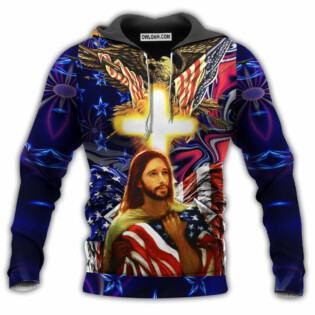 America And Jesus Bless - Hoodie - Owl Ohh - Owl Ohh