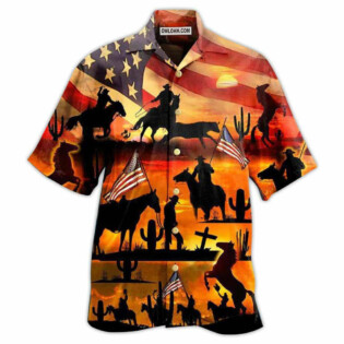 Cowboy American Love Life Sunset - Hawaiian Shirt - Owl Ohh - Owl Ohh