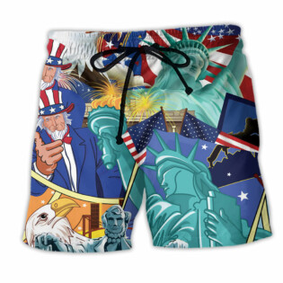America Eagle Love You Proud Of American - Beach Short - Owl Ohh - Owl Ohh