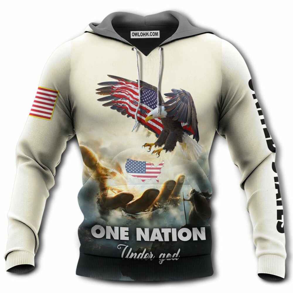 America Eagle One Nation Under God - Hoodie - Owl Ohh - Owl Ohh